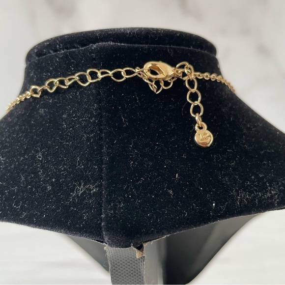 LC Lauren Conrad Floral Enamel Necklace- Gold and Multicolored- Statement - Picture 3 of 5